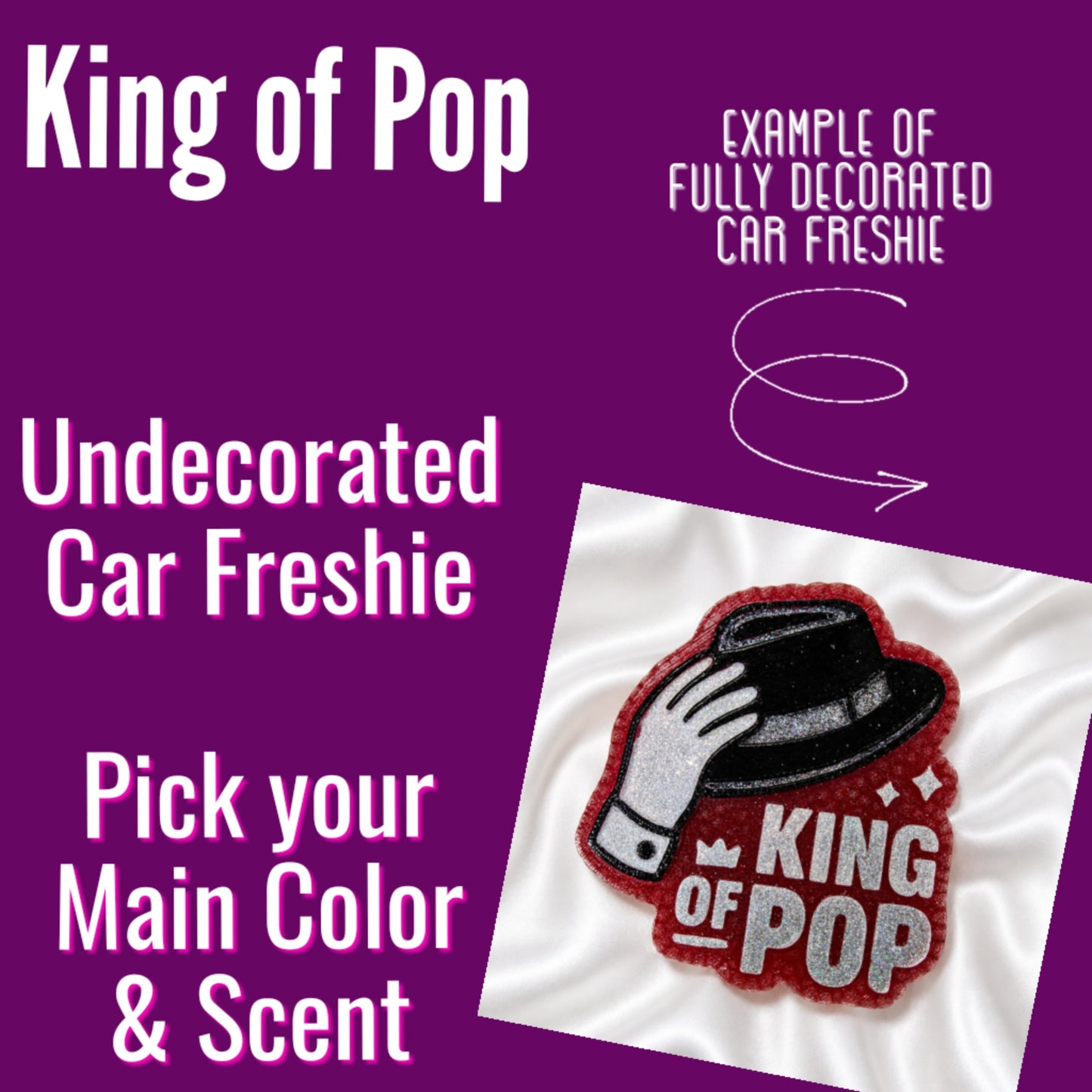 King of Pop - Undecorated Car Freshie