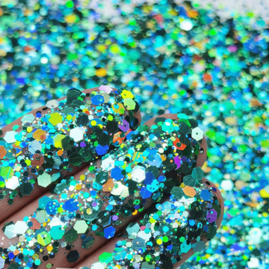 Teal Green Holographic Chunky Glitter 1 oz.