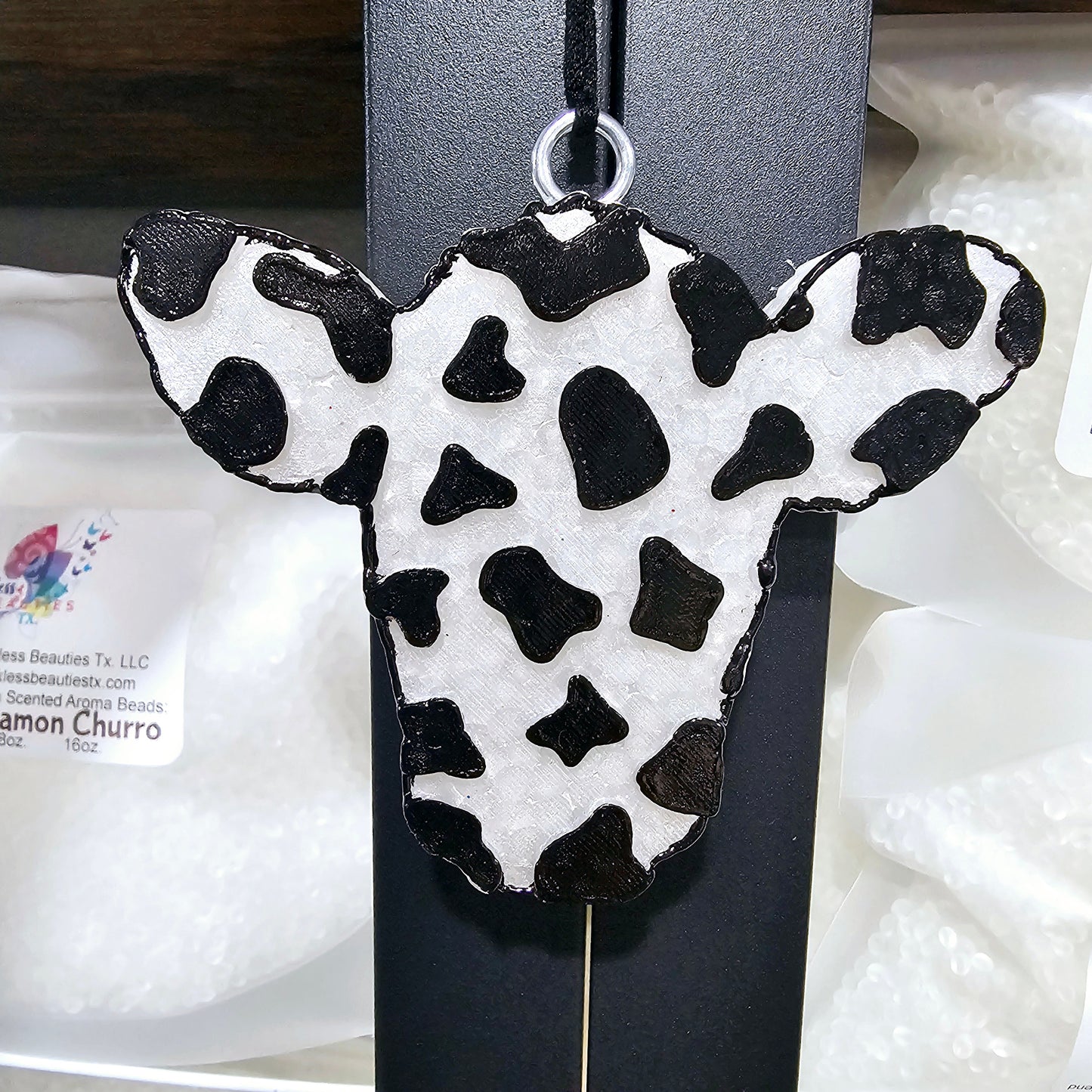 Cow Print Head Car Freshie