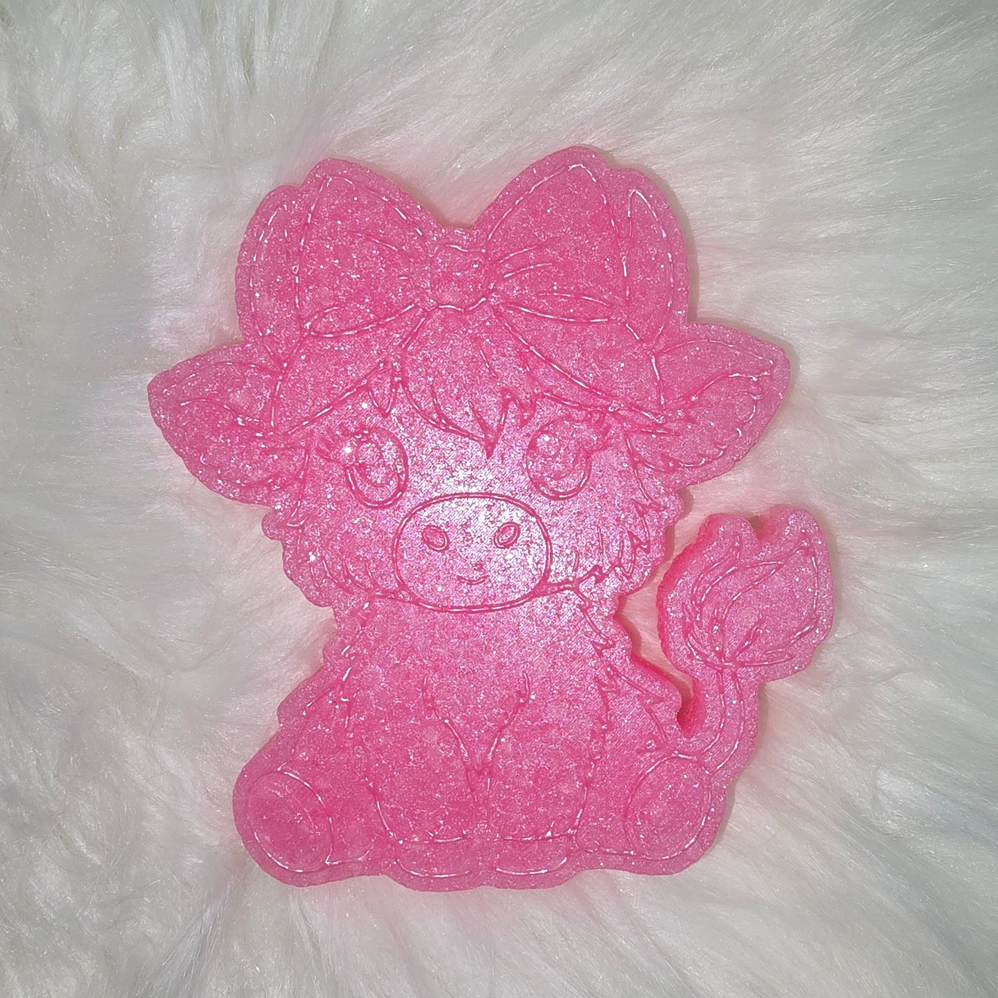 RTS - Highland Cow w/Bow - Undecorated Car Freshie