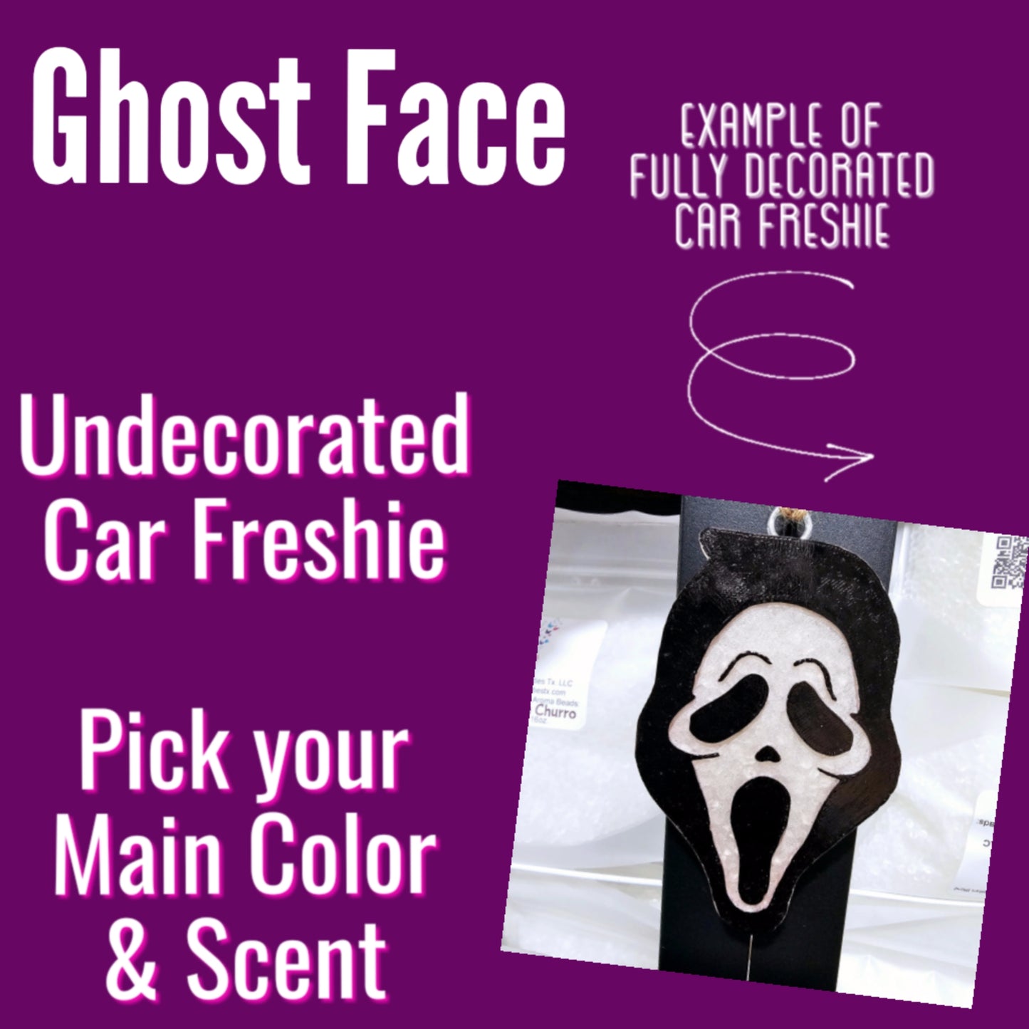 Ghost Face - Undecorated Car Freshie