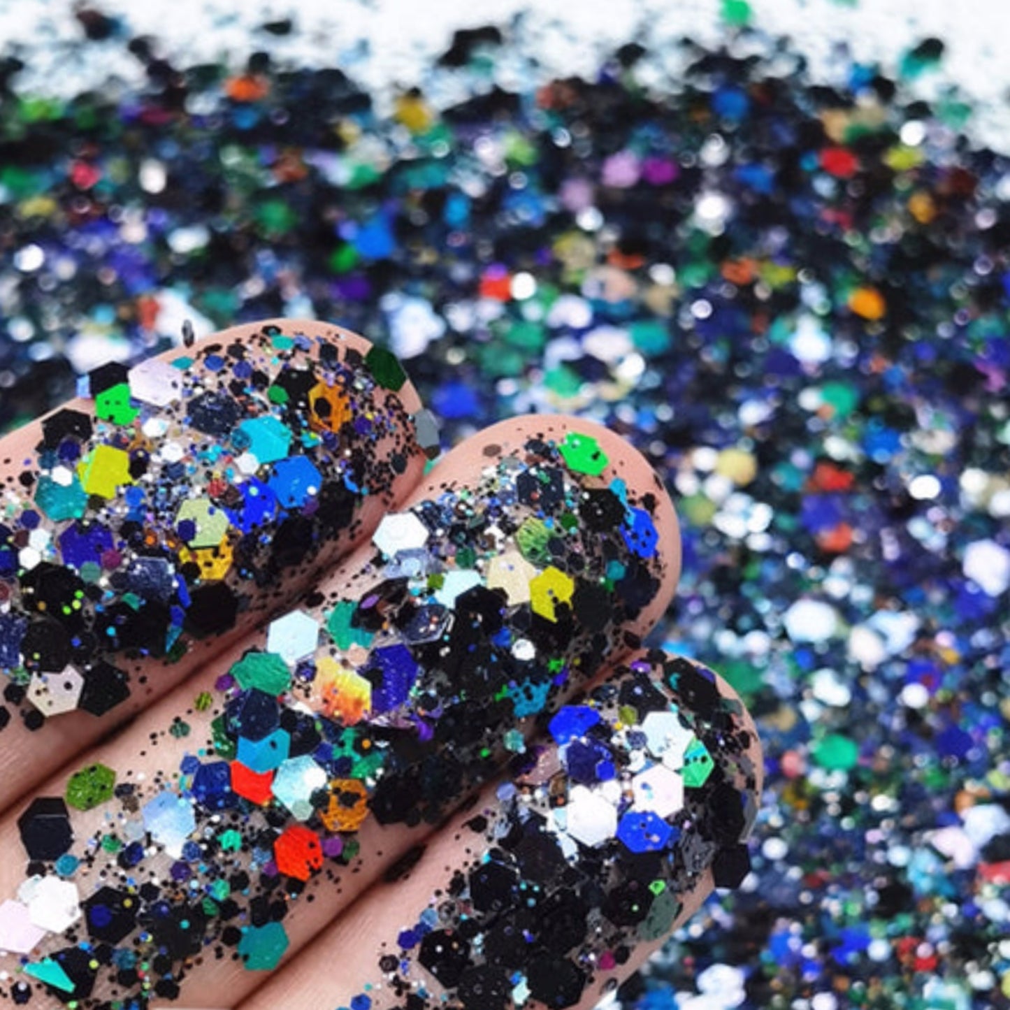 Black Holographic Chunky Glitter 1 oz.