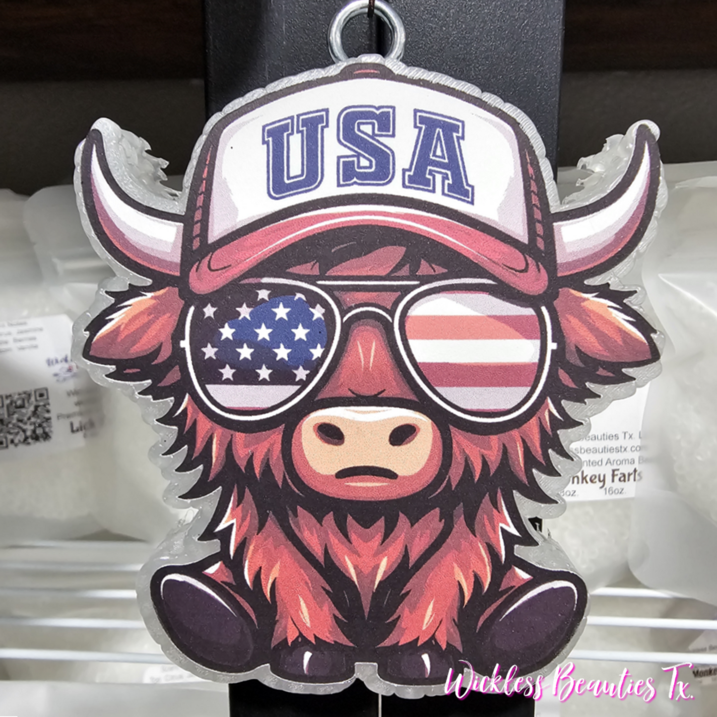 USA Highland Cow Car Freshie