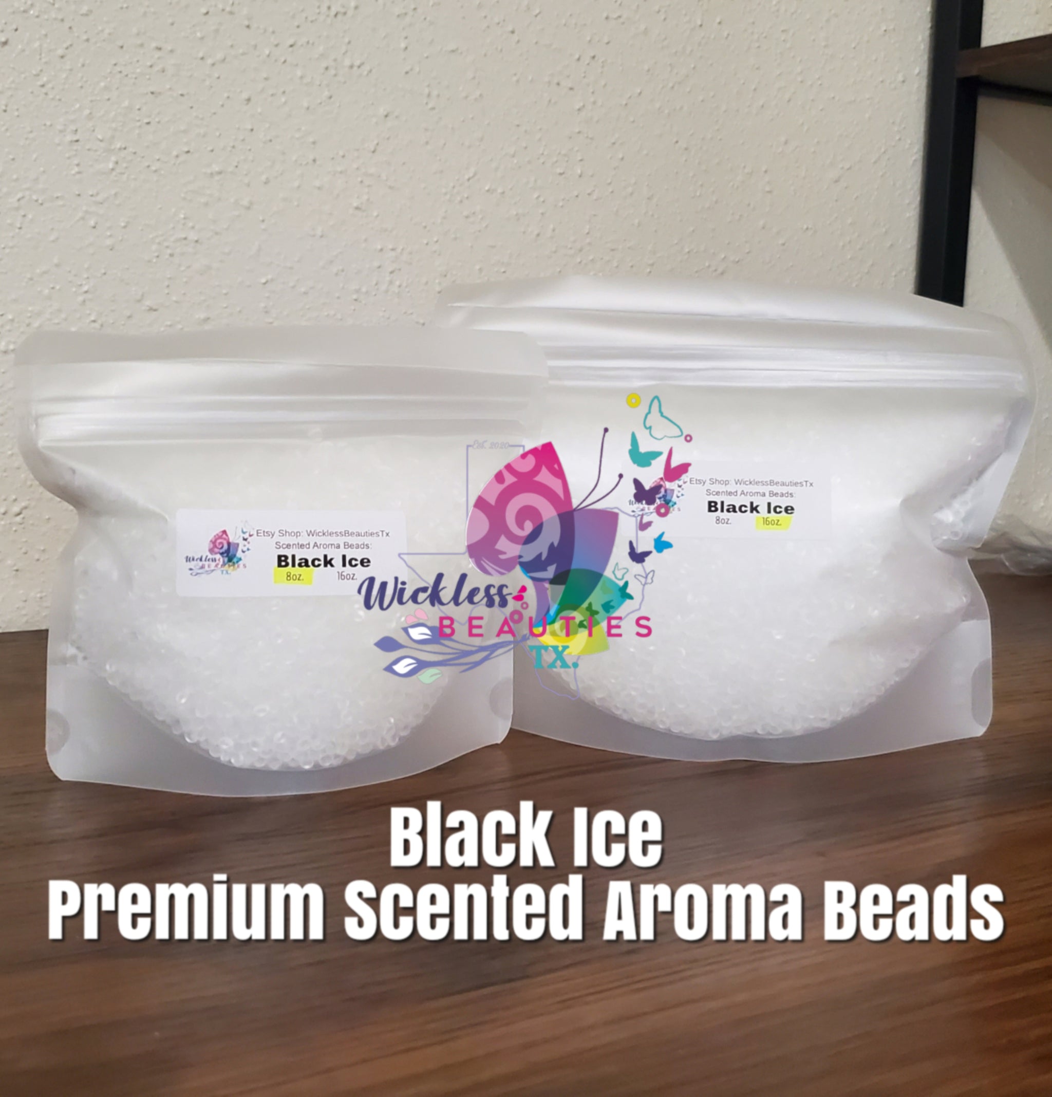 Black Frost/Ice Type Scented Aroma Beads Wickless Beauties Tx. LLC